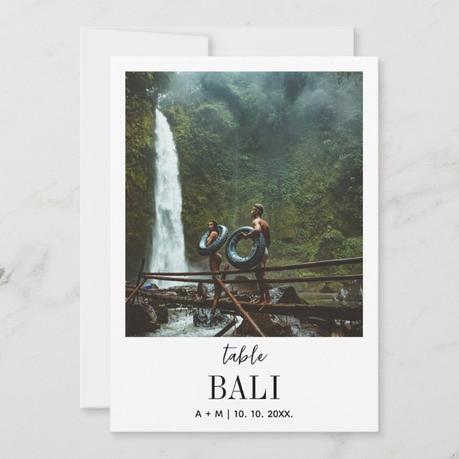 Reiseziel Foto Elegant Moderne Hochzeit Einladung (Vorderseite)