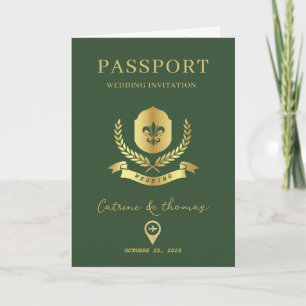 Reiseziel Hochzeit Reisepass Weltkarte Einladung