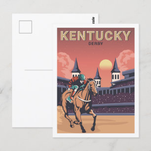 Reiseziel-Illustration Kentucky USA Postkarte