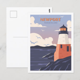 Reiseziel-Illustration Newport Rhode Island Postkarte