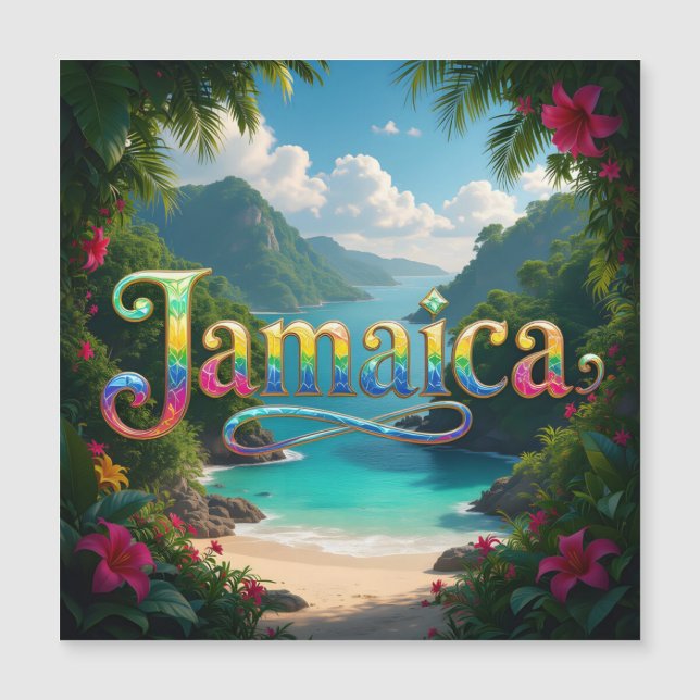 Reiseziel Jamaika Magnetkarte (Vorderseite)