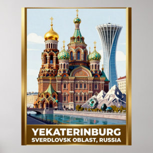Reiseziel Jekaterinburg Iset-Fluss Poster