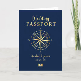 Reiseziel Kompass Hochzeitgold Imitate Einladung