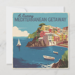 Reiseziel Mittelmeer - Vintage-Design Karte
