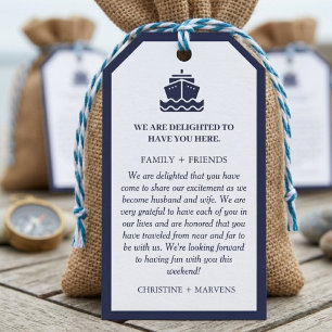 Reiseziel-Reiseboot Hochzeit Danke  Geschenkanhänger