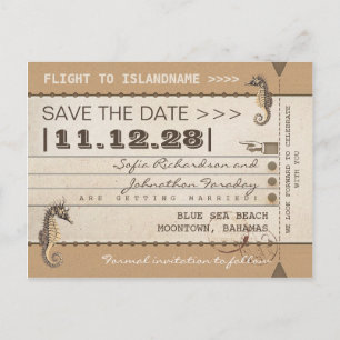 Reiseziel Save-the-Date-Seepferdchen-Postkarten Ankündigungspostkarte