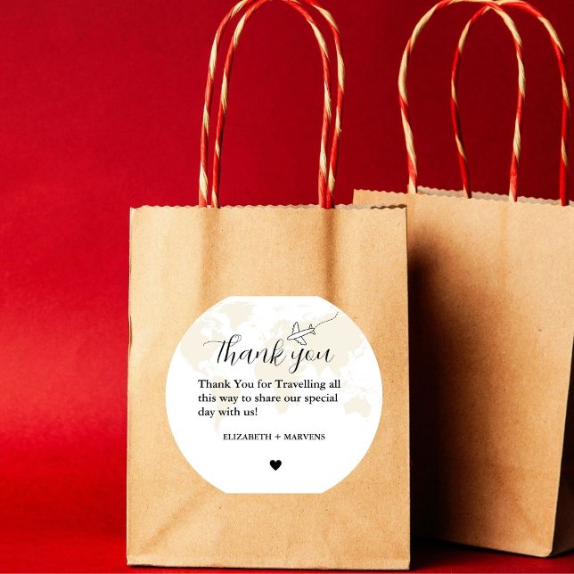 Reiseziel Thema Hochzeit Begrüßung Begrüßungsbeute Runder Aufkleber (Von Creator hochgeladen)