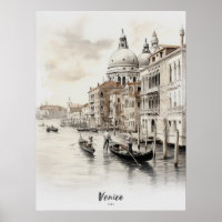 Reiseziel Venedig Watercolor Kunst, Dichtung und M