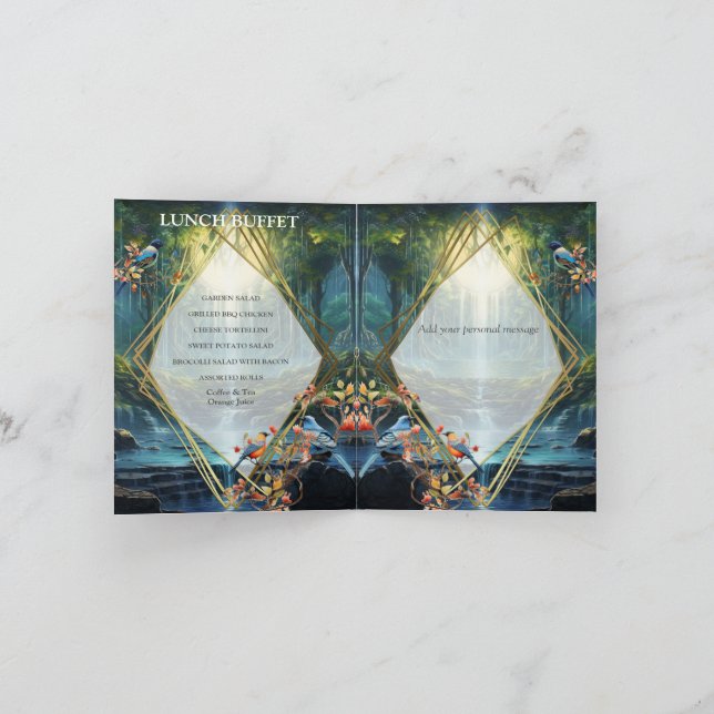 Reiseziel Wasserfall Unsere Welt Einladung (Innenseite)