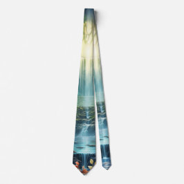 Reiseziel Wasserfall Unsere Welt Krawatte