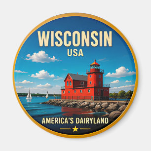 Reiseziel Wisconsin Lake Michigan 🟡 Magnet