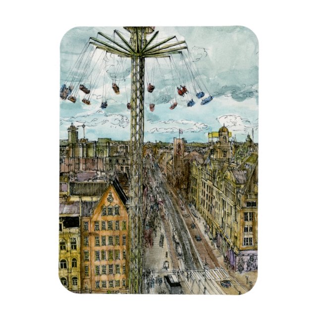 Reiseziele | European Swing Ride Watercolor Magnet
