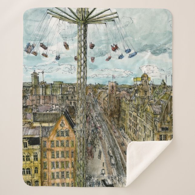 Reiseziele | European Swing Ride Watercolor Sherpadecke (Vorderseite)