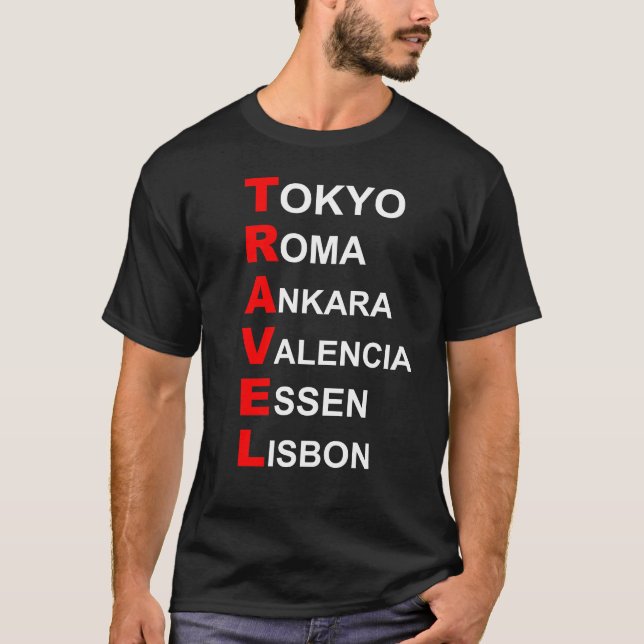 Reiseziele T-Shirt (Vorderseite)