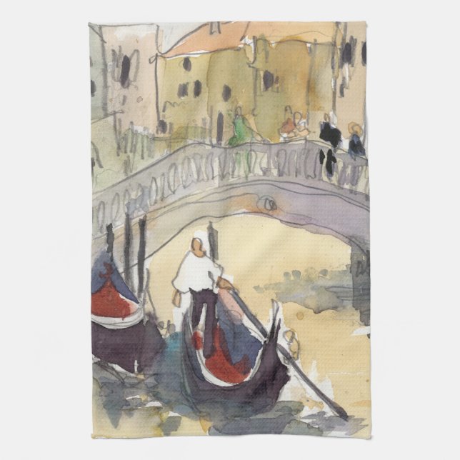 Reiseziele | Venice Plein Air Gondelbahn Geschirrtuch (Vertikal)