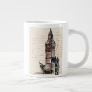 Reiseziele   Vintage Briefe von Big Ben Jumbo-Tasse