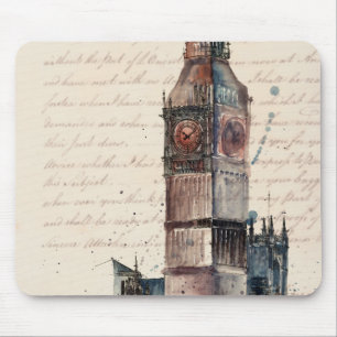 Reiseziele   Vintage Briefe von Big Ben Mousepad