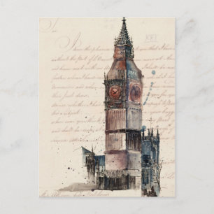 Reiseziele   Vintage Briefe von Big Ben Postkarte
