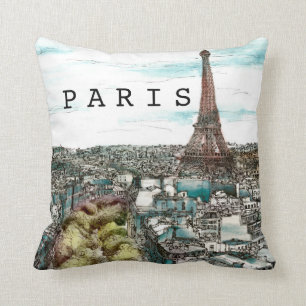 Reiseziele Vintage Eiffelturm in Paris Ansicht Kissen