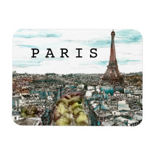 Reiseziele Vintage Eiffelturm in Paris Ansicht Magnet