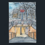 Reiseziele | Vintage Wasserfarbene U-Bahn-Einfahrt Geschirrtuch<br><div class="desc">Entdecken Sie dieses wunderschöne Aquarell- und Farbdesign, das Ihnen von der World Art Group zur Verfügung gestellt wurde und von Melissa Wang meisterhaft in einer Reihe von großartigen Produkten aus Zazzle hergestellt wurde. Diese Szene hat einen erstaunlichen Kontrast zwischen der Helligkeit des Tunnels und der Dunkelheit der Welt darüber. Das...</div>