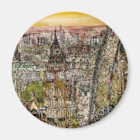 Reiseziele | Watercolor Big Ben & London Eye