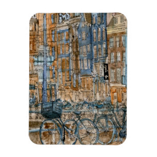 Reiseziele   Watercolor New York City View Magnet