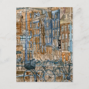 Reiseziele   Watercolor New York City View Postkarte