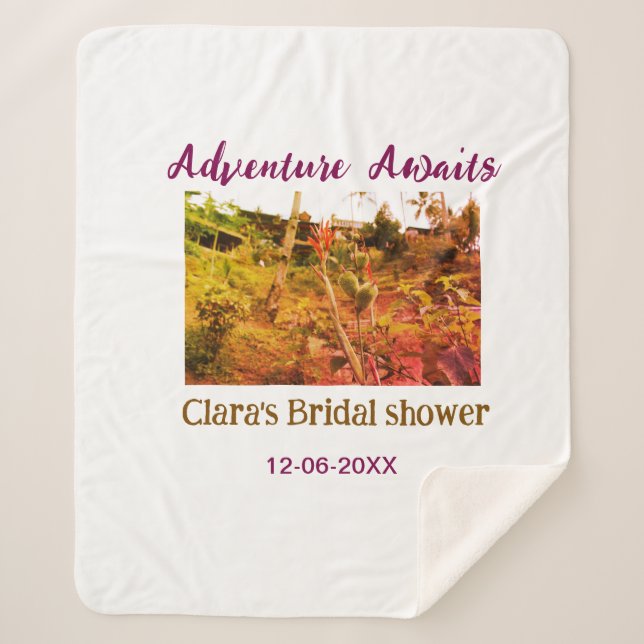 Reisfelderlebnis erwartet Brautparty Name fa Sherpadecke (Vorderseite)