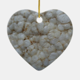 Reiskuchen, gesunde Ernährung, weißer Imbiss Keramik Ornament