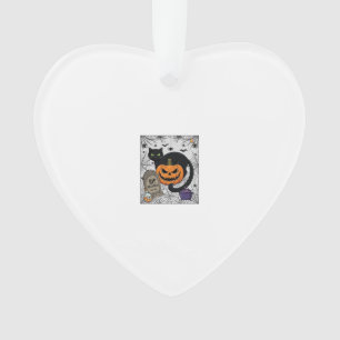 Reiß Halloween schwarze Katze Kürbis Grabstein Kes Ornament