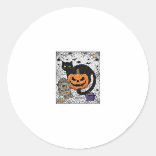 Reiß Halloween schwarze Katze Kürbis Grabstein Kes Runder Aufkleber