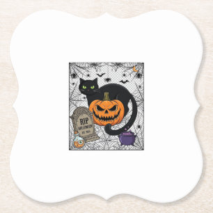 Reiß Halloween schwarze Katze Kürbis Grabstein Kes Untersetzer
