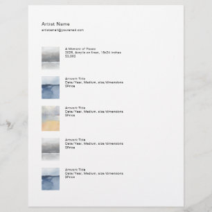 Reißblatt-Preisliste Vorlage für Kunst Briefbogen