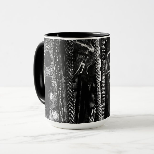 Reißnagel auf der Wandkaffee-Tasse Tasse (Vorderseite Links)