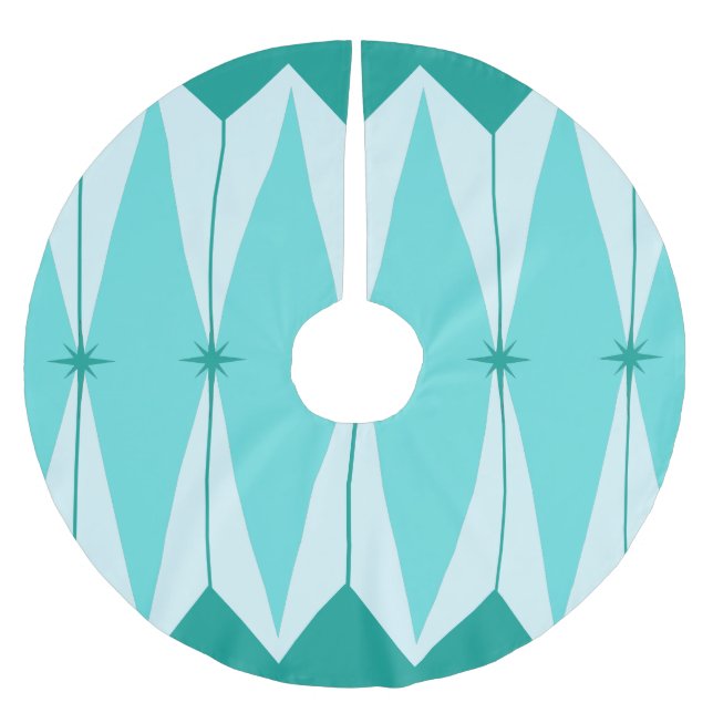 Reißrock für geometrische Diamanten und Sternexplo Polyester Weihnachtsbaumdecke (Vorderseite)