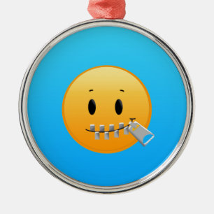Reißverschluss Emoji Ornament Aus Metall