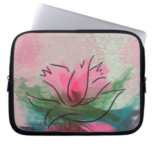 Reißverschluss-Laptop-Hülle, rosa Blumenmalerei Laptopschutzhülle
