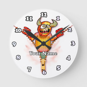 Reißverschluss-Monster Runde Wanduhr