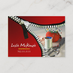 "Reißverschluss" - nähend, Damenschneiderin, Visitenkarte