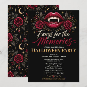 Reißzähne für die Halloween-Party Erinnerungen Einladung