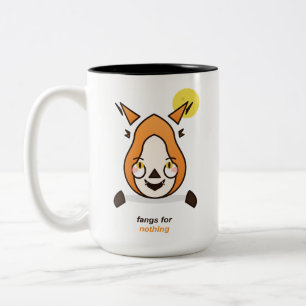 Reißzähne für nichts Süßer Fuchs Vampir Halloween Zweifarbige Tasse