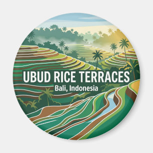 Reisterrassen von Ubud Indonesien Magnet