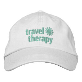 Reistherapie bestickt Hat White & Mint Green Bestickte Baseballkappe