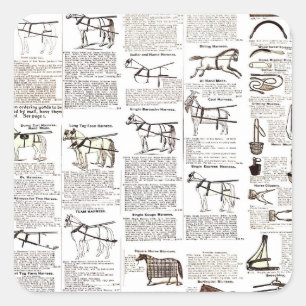 Reitantike Werbung Kunst Quadratischer Aufkleber