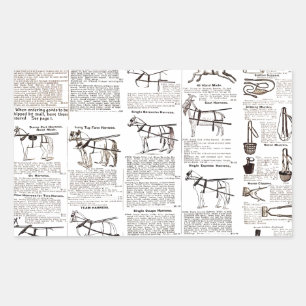 Reitantike Werbung Kunst Rechteckiger Aufkleber