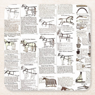 Reitantike Werbung Kunst Rechteckiger Pappuntersetzer