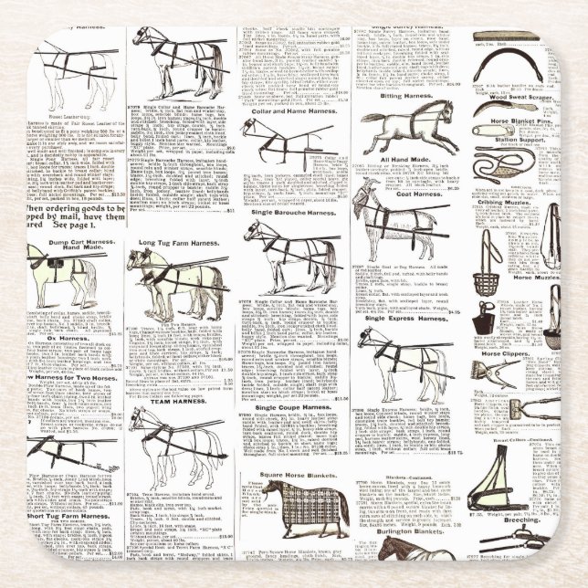 Reitantike Werbung Kunst Rechteckiger Pappuntersetzer (Vorderseite)