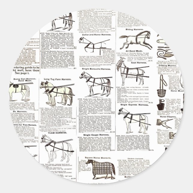 Reitantike Werbung Kunst Runder Aufkleber (Vorderseite)