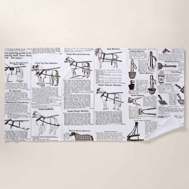 Reitantike Werbung Kunst Strandtuch (Vorderseite)